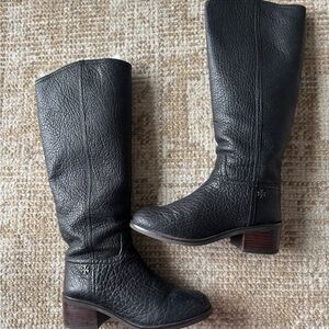 Tory Burch Fulton Black Leather Heeled Boots